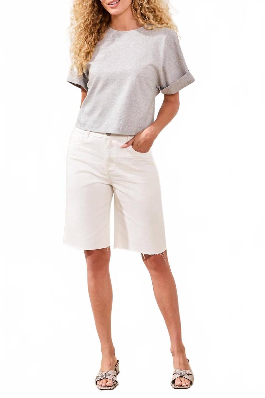 NEW TRIBAL brooke hugging wide denim jorts in saltwhite-2264